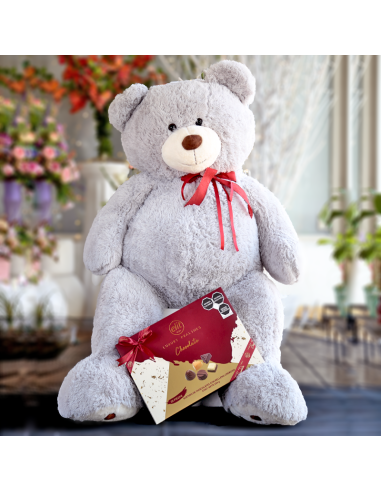 Giant Teddy Bear with Chocolates